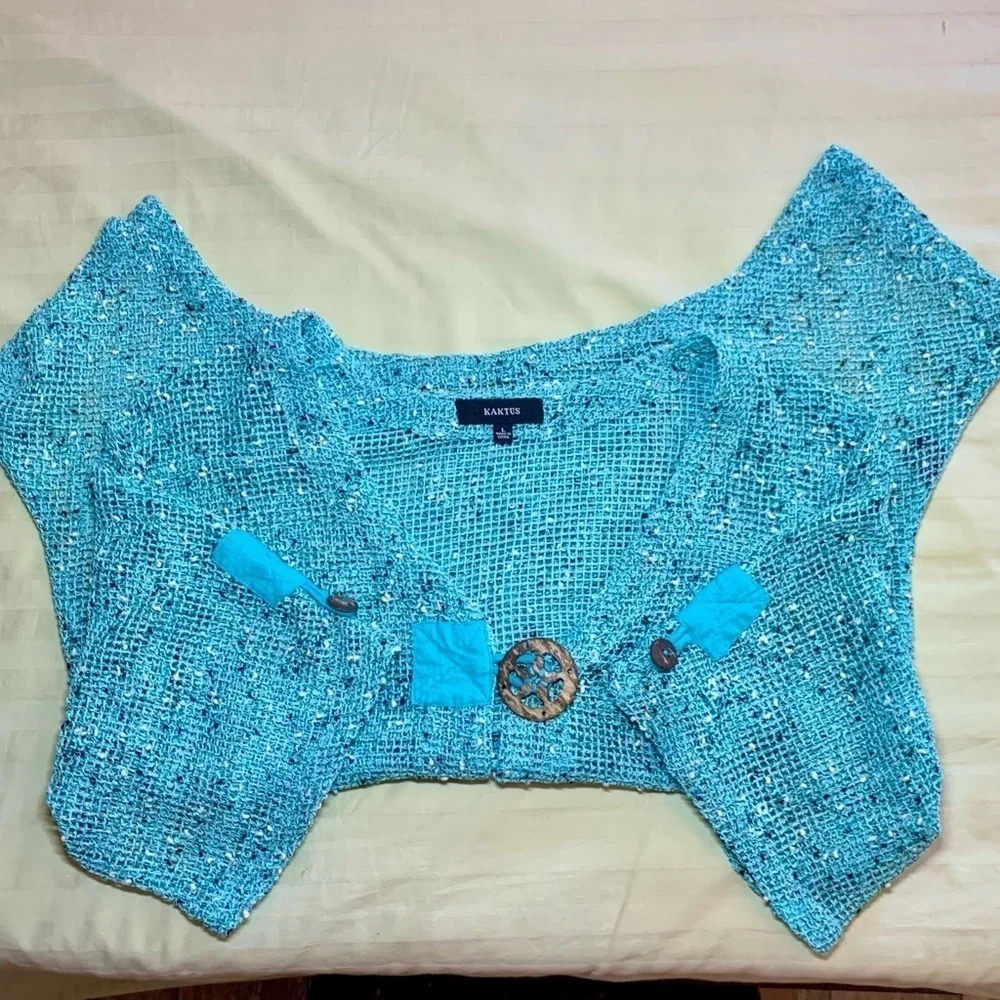 🏝️ 🐠Beachy Tropical Women’s Kaktus Layering Jacket, Sz L, Pre-owned 🐚 ☀️ - Picture 7 of 9